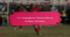 1-3-1 Διαμόρφωση: Τακτική ανάλυση, Δυνάμεις, Αδυναμίες