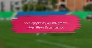 1-5 Διαμόρφωση: Αμυντική πίεση, Αντεπίθεση, Θέση παικτών
