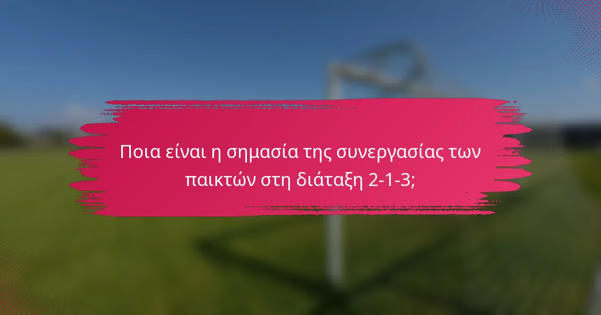 Ποια είναι η σημασία της συνεργασίας των παικτών στη διάταξη 2-1-3;